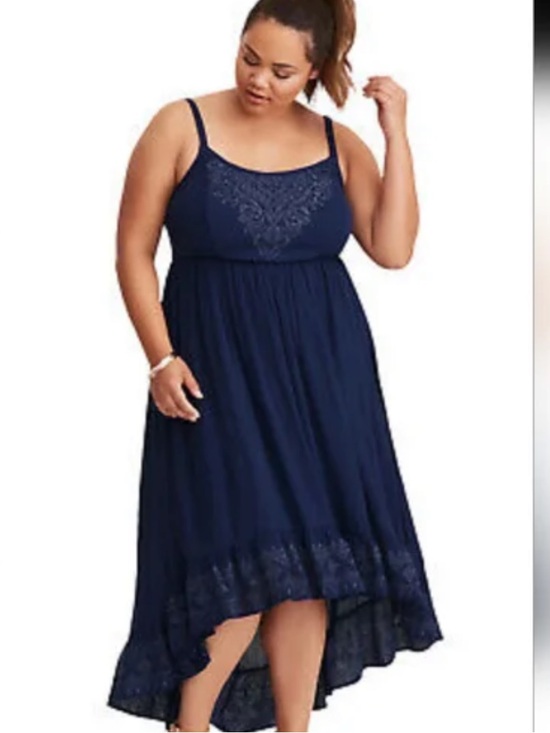 torrid Dresses & Skirts - torrid Navy High-Low Embroidered Sundress